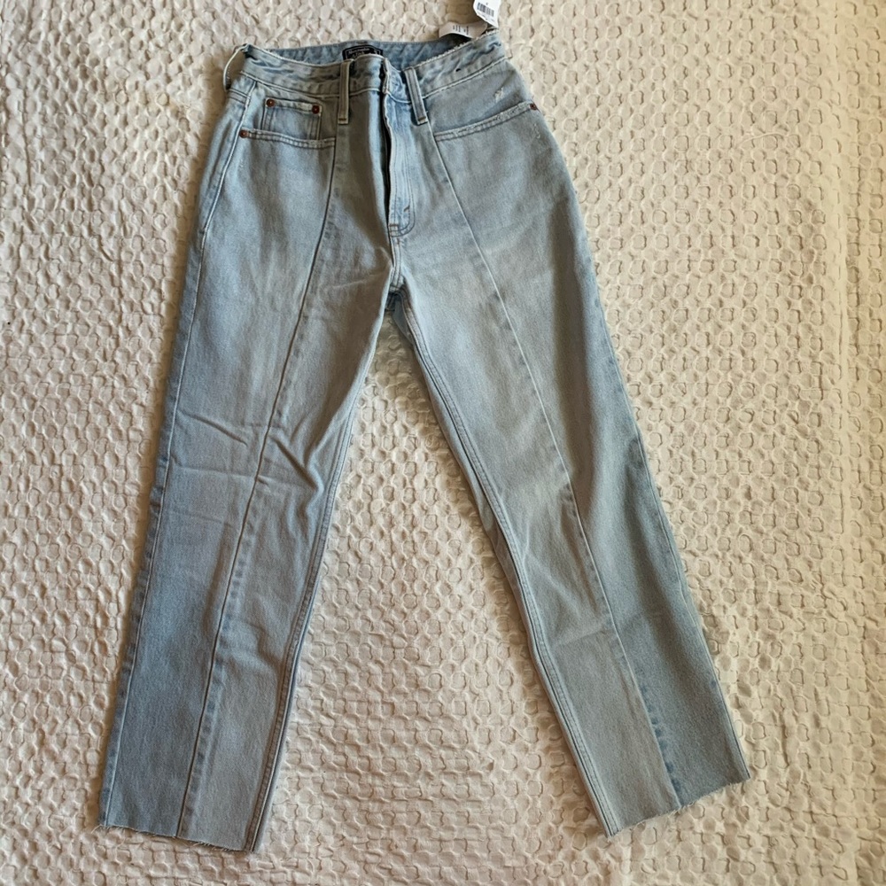 Abercrombie high rise straight leg jeans
